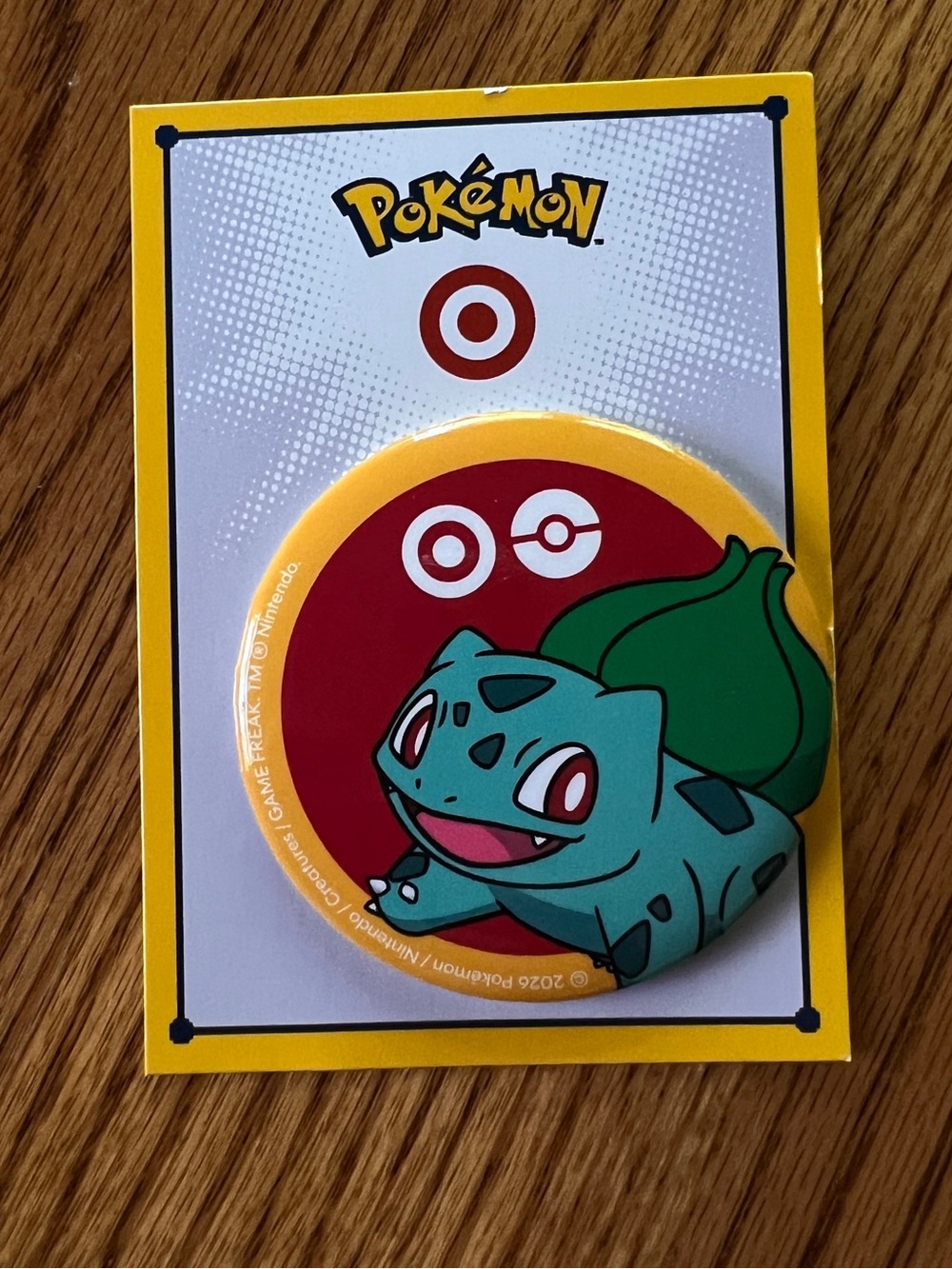 Pokemon Bulbasaur Red Green Yellow Badge Pin